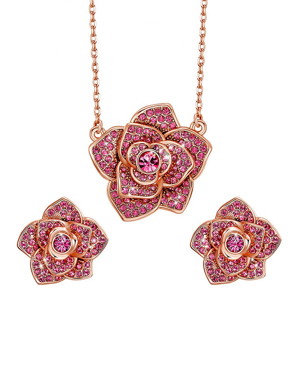 Blooming Rose Necklace Set - ANGELUVE