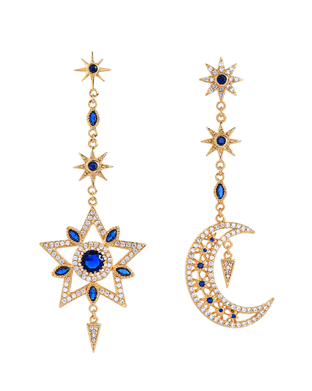 Crescent Moon And Star Earrings - ANGELUVE
