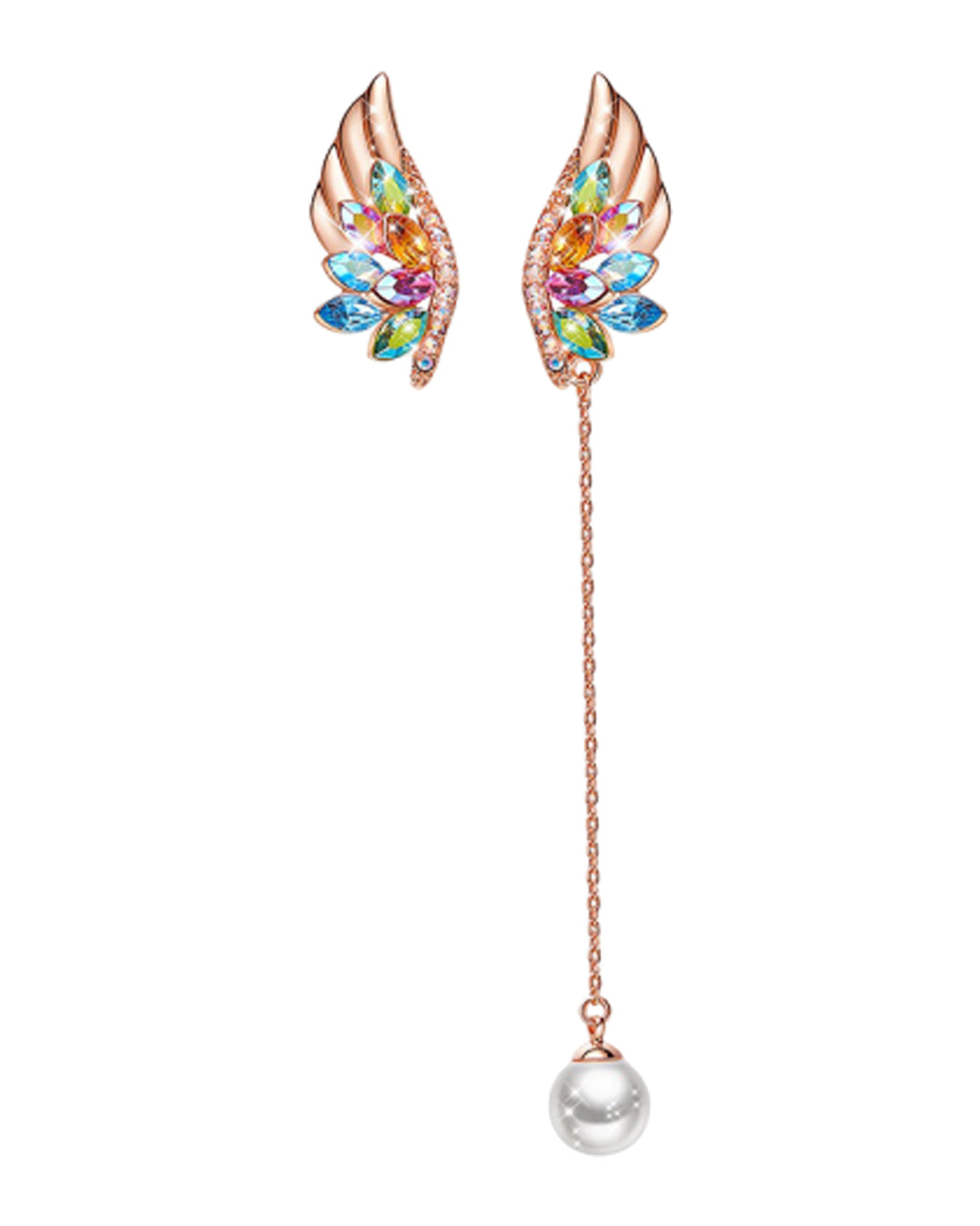 Multi-colour Swarovski Crystal Wings Earrings - ANGELUVE